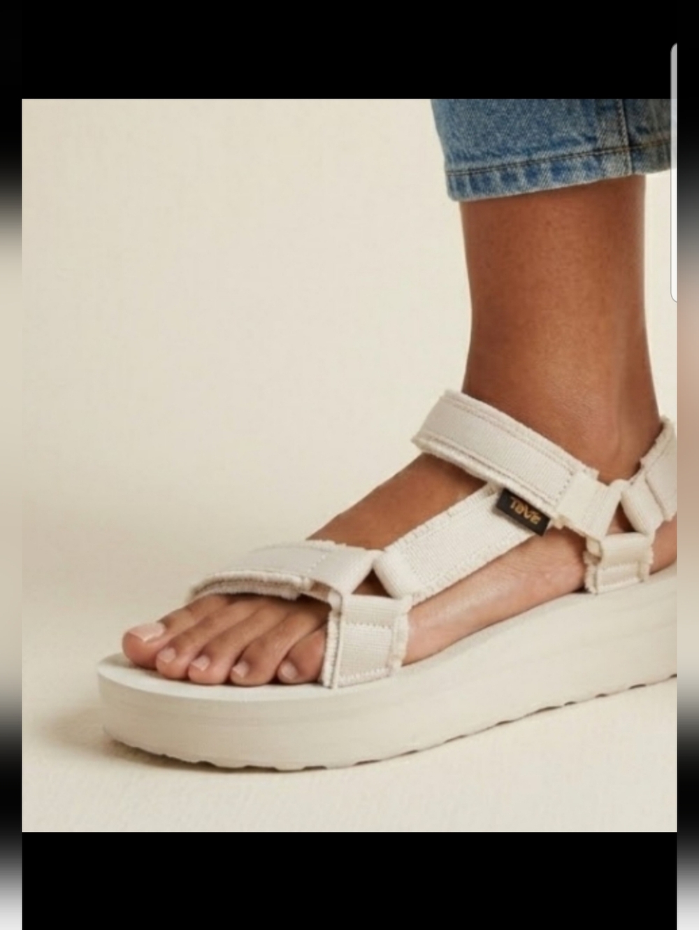 NEW! Teva Platform Strap Sandal in Light Beige Sz 10